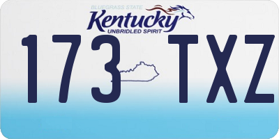 KY license plate 173TXZ