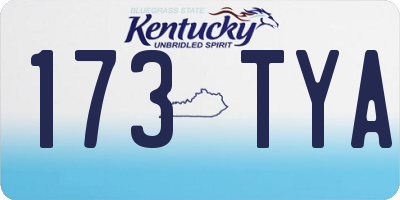 KY license plate 173TYA