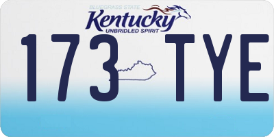 KY license plate 173TYE