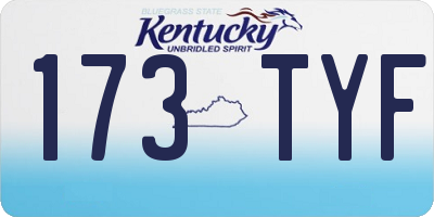 KY license plate 173TYF