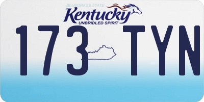 KY license plate 173TYN
