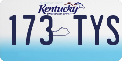 KY license plate 173TYS