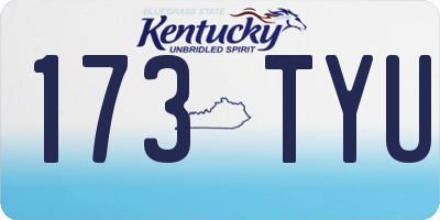 KY license plate 173TYU