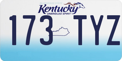 KY license plate 173TYZ