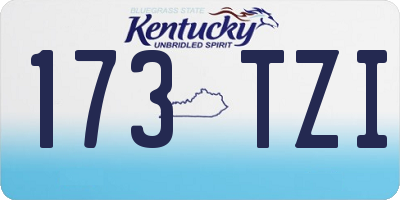 KY license plate 173TZI