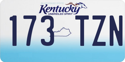 KY license plate 173TZN