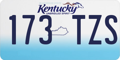 KY license plate 173TZS