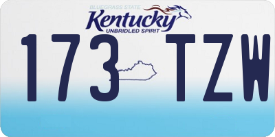 KY license plate 173TZW