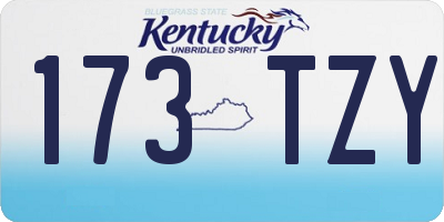 KY license plate 173TZY