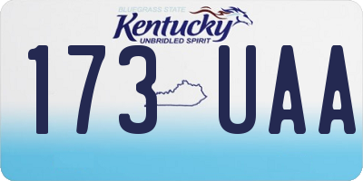 KY license plate 173UAA
