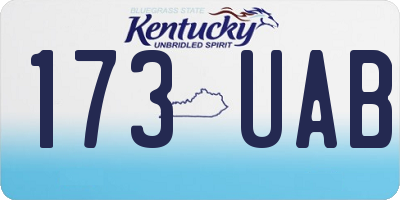 KY license plate 173UAB