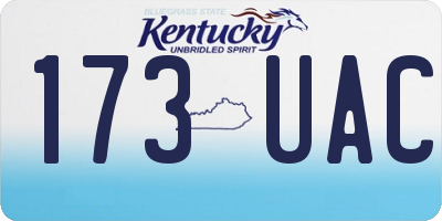 KY license plate 173UAC