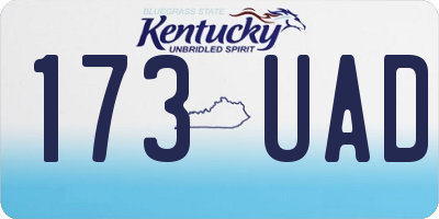KY license plate 173UAD