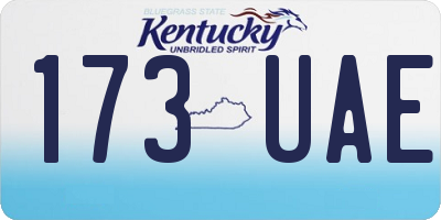 KY license plate 173UAE