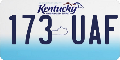 KY license plate 173UAF