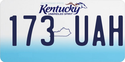 KY license plate 173UAH