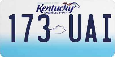 KY license plate 173UAI
