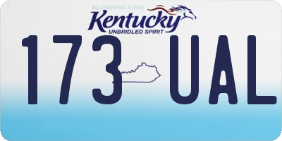 KY license plate 173UAL