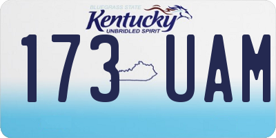 KY license plate 173UAM