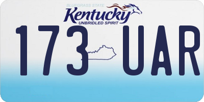 KY license plate 173UAR