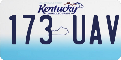 KY license plate 173UAV