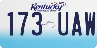 KY license plate 173UAW