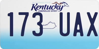 KY license plate 173UAX