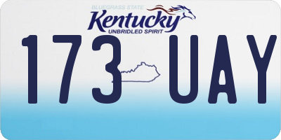 KY license plate 173UAY