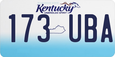 KY license plate 173UBA
