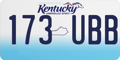 KY license plate 173UBB