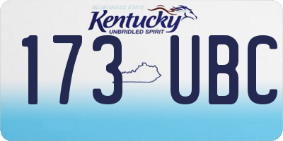 KY license plate 173UBC