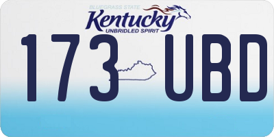 KY license plate 173UBD