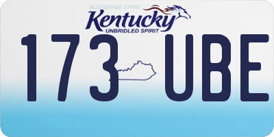 KY license plate 173UBE