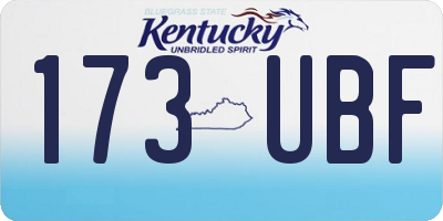 KY license plate 173UBF