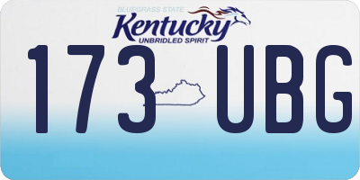 KY license plate 173UBG