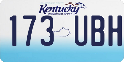 KY license plate 173UBH