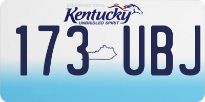 KY license plate 173UBJ