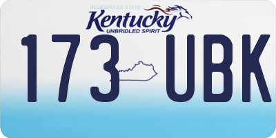 KY license plate 173UBK