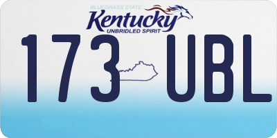 KY license plate 173UBL