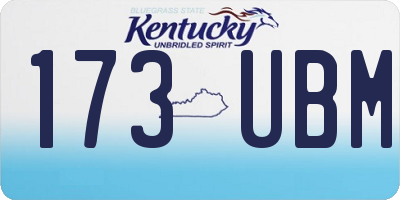 KY license plate 173UBM
