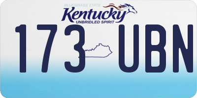 KY license plate 173UBN