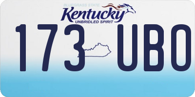 KY license plate 173UBO