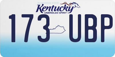 KY license plate 173UBP