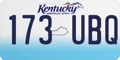KY license plate 173UBQ