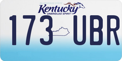 KY license plate 173UBR