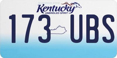 KY license plate 173UBS