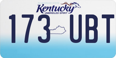 KY license plate 173UBT