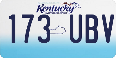KY license plate 173UBV