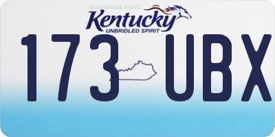 KY license plate 173UBX