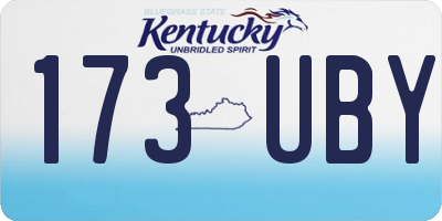 KY license plate 173UBY